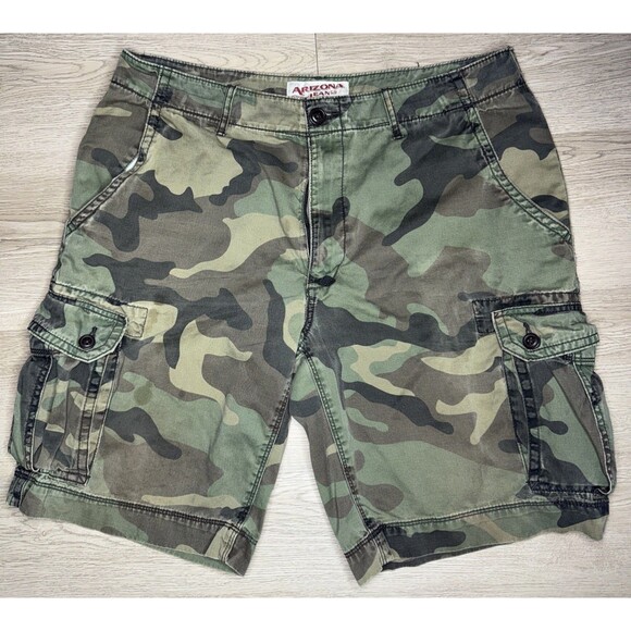 Arizona Jean Co MENS SIZE 36 Green Camo Camouflage Cargo Shorts - Picture 1 of 5